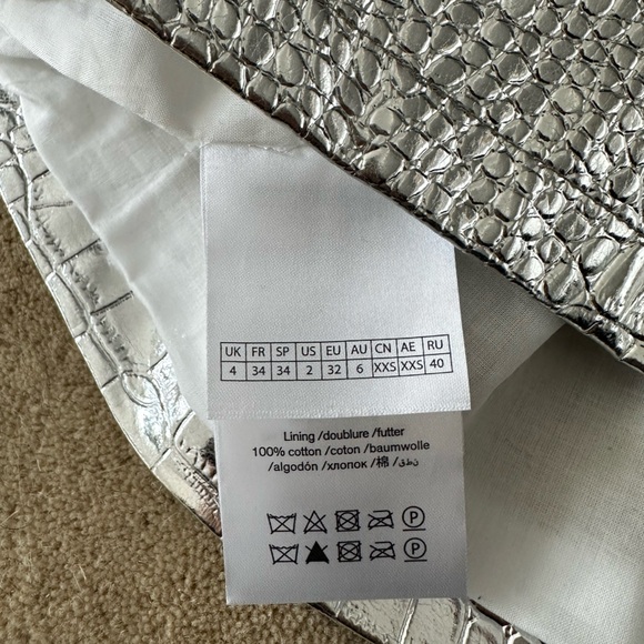 ROTATE Birger Christensen Metallic Croc-Effect Leather Mini Skirt - Picture 6 of 12